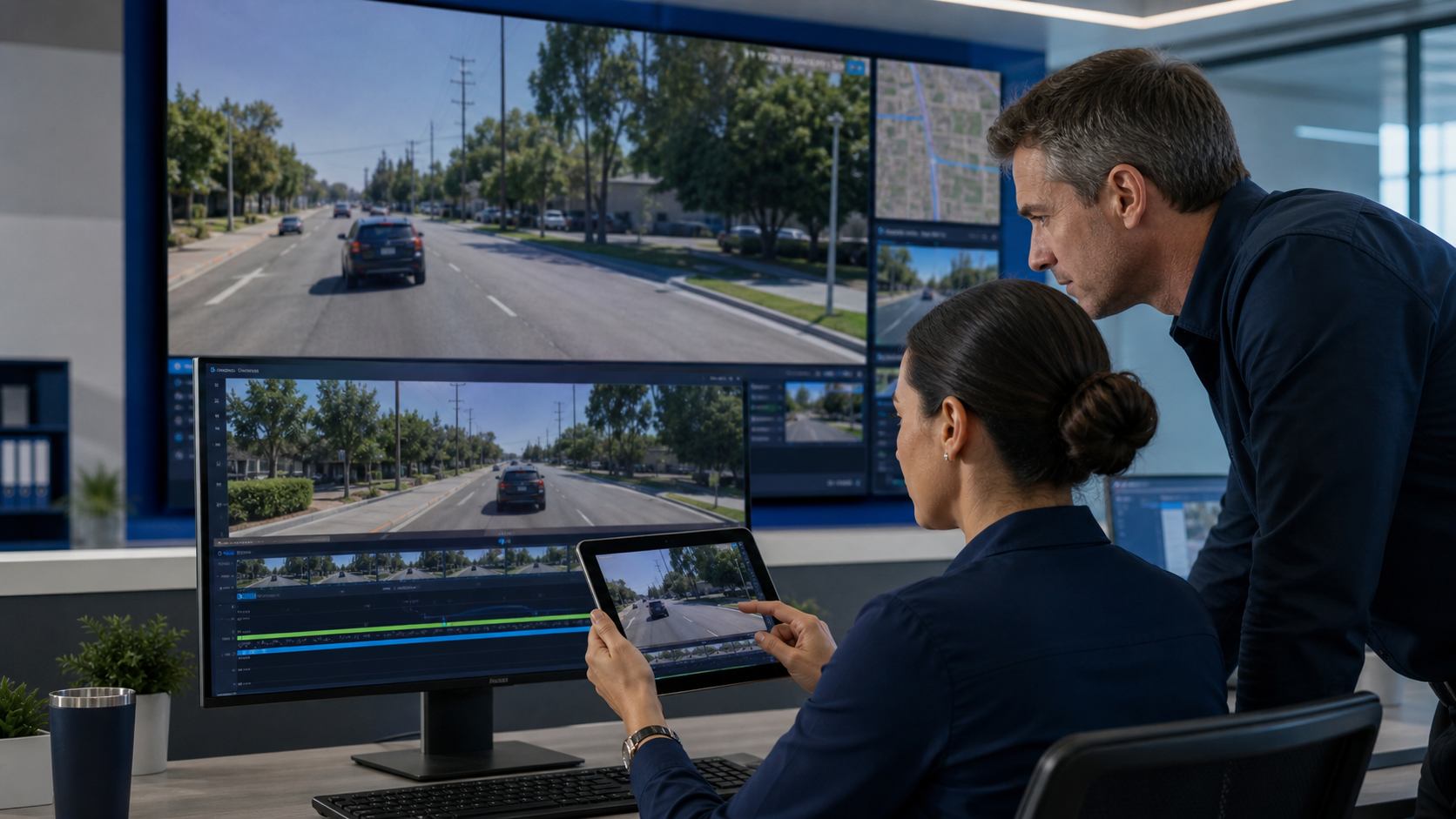 An inspection reviewer confirming a candidate event on screen.
